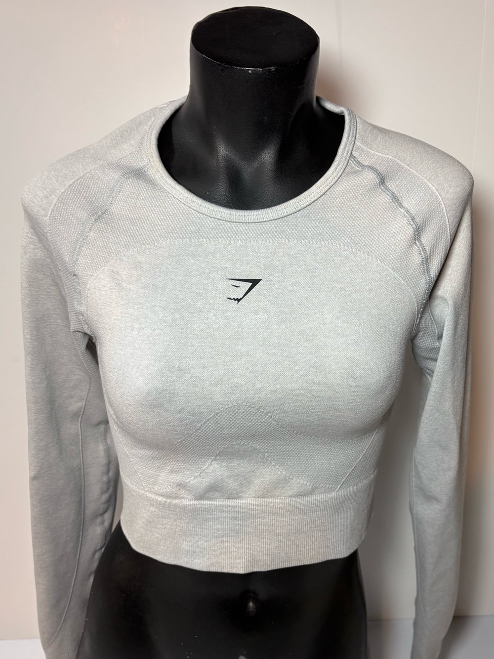 Gymshark Light Gray Seamless Long Sleeve Crop Top